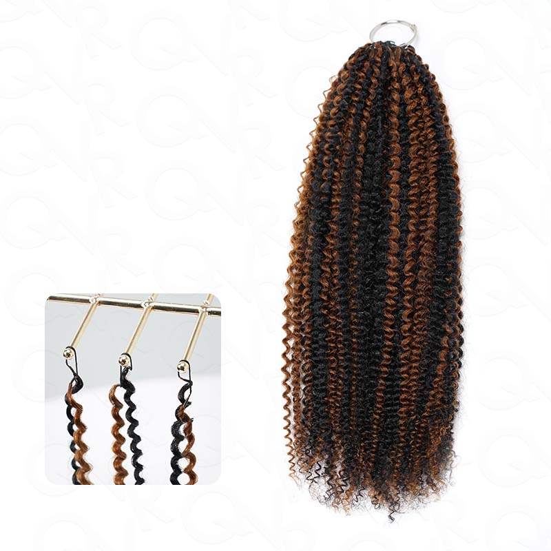 QVR 1 Pack Afro Kinky Curly Feather Crochet Human Hair Extension
