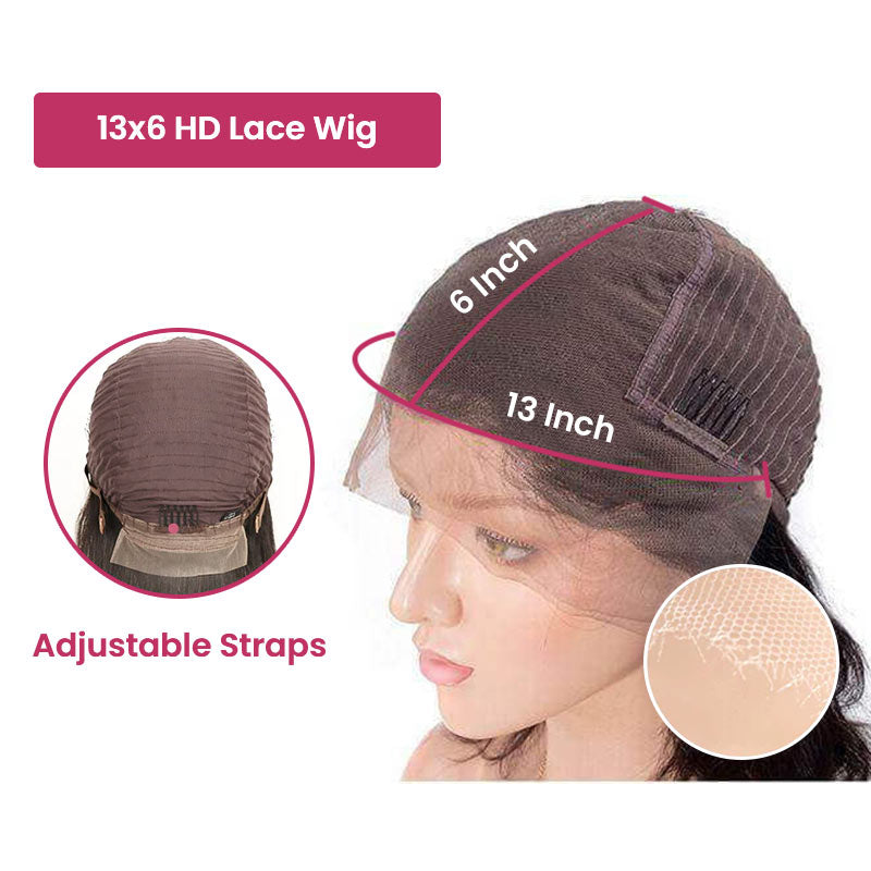 QVR Body Wave Wigs Virgin Hair Wavy Wigs Pre Plucked With Baby Hair 13x6 Lace Glueless Wig 250% Density