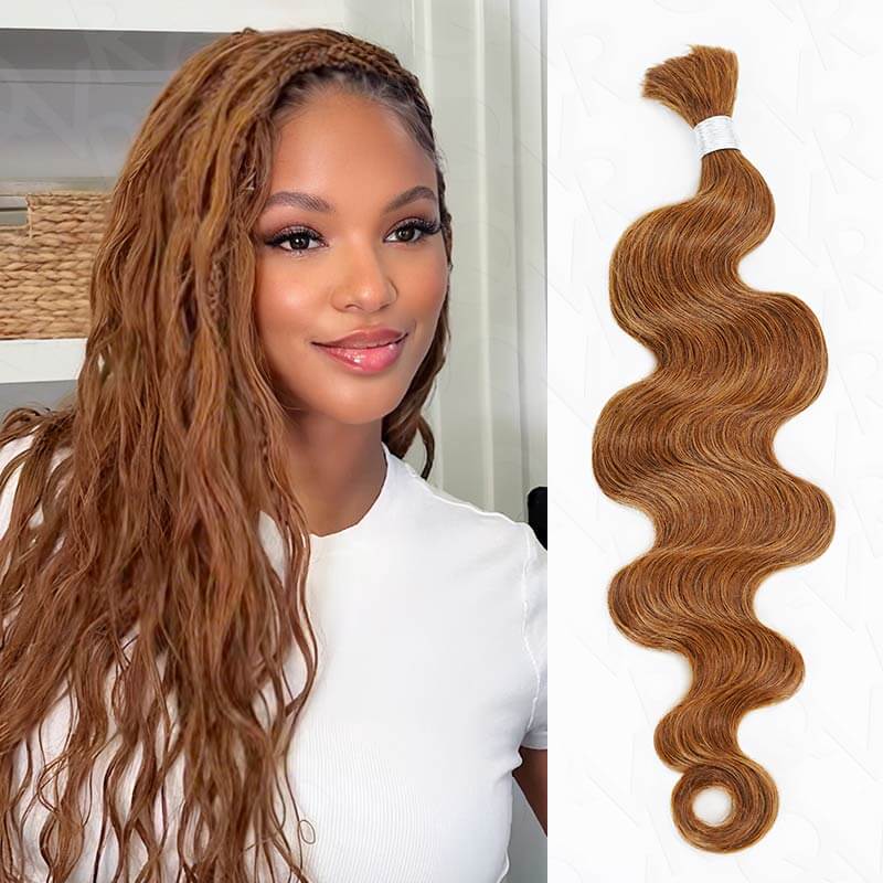 B3G1|QVR Brown Highlight Body Wave #P4/30/27 Human Bulk Hair for Braiding