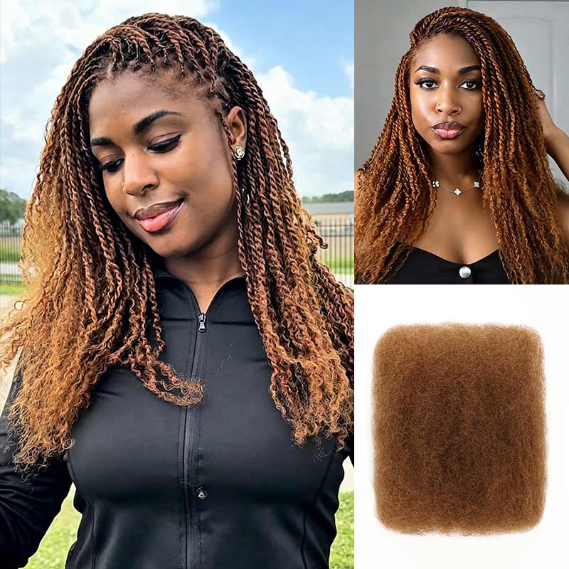 P3G5|Dark Brown Afro kinky Bulk Human Hair