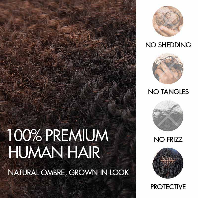 MATCH SALE|QVR Ombre #T1B/4 Afro kinky Bulk Human Hair