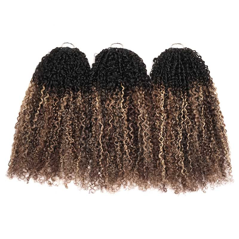 MATCH SALE|QVR Sun-Kissed Blonde Mixed Highlights Burmese Kinky Curly Crochet Hair