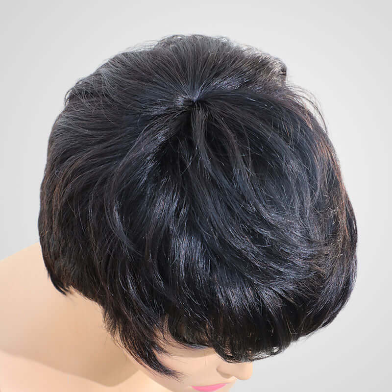 QVR Hot Natural Human Hair Pixie Cut Wig for Black Women
