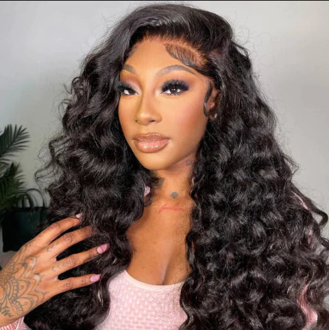 QVR Loose Wave Wedding Hairyle Transparent Wig 13x4 Lace Frontal Virgin Human Hair Wigs
