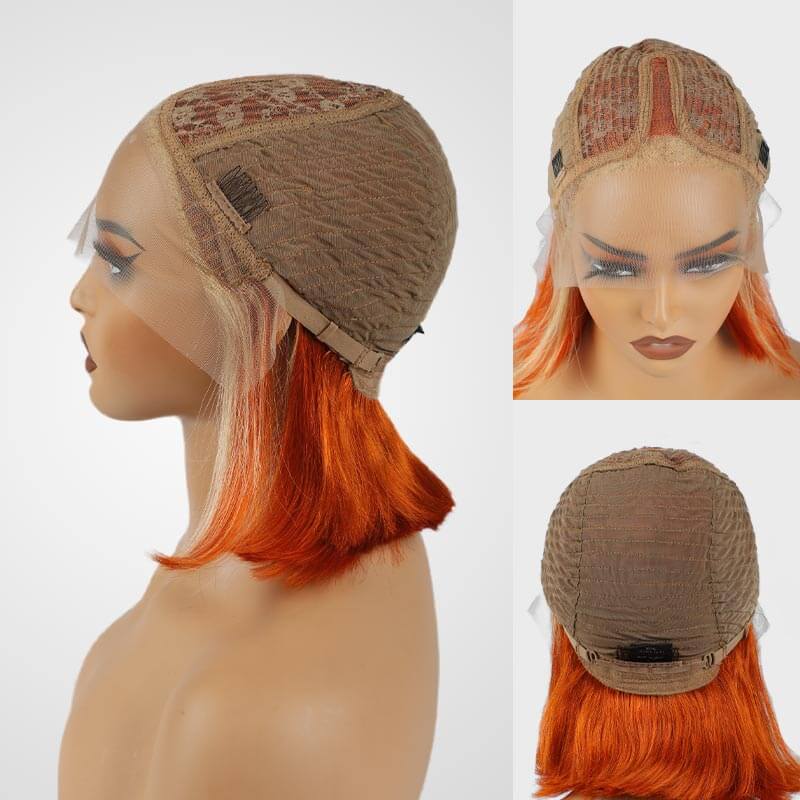 Flash Sale|Ombre Orange/613 Straight T Lace Bob Wig