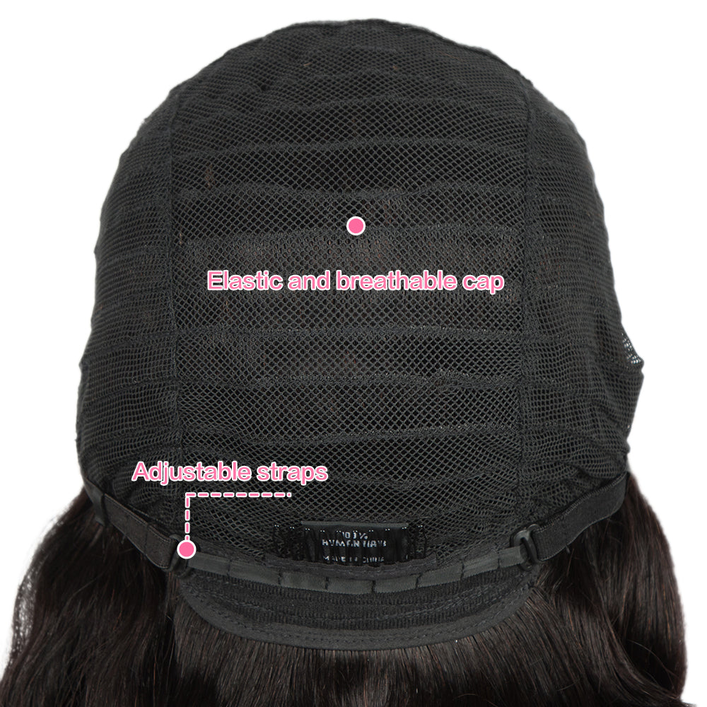 QVR 4X1 T Lace Human Hair Wigs Body Wave Hair Lace Front Wig Pre-plucked Hairline with Baby Hair Wigs Natural Black Color