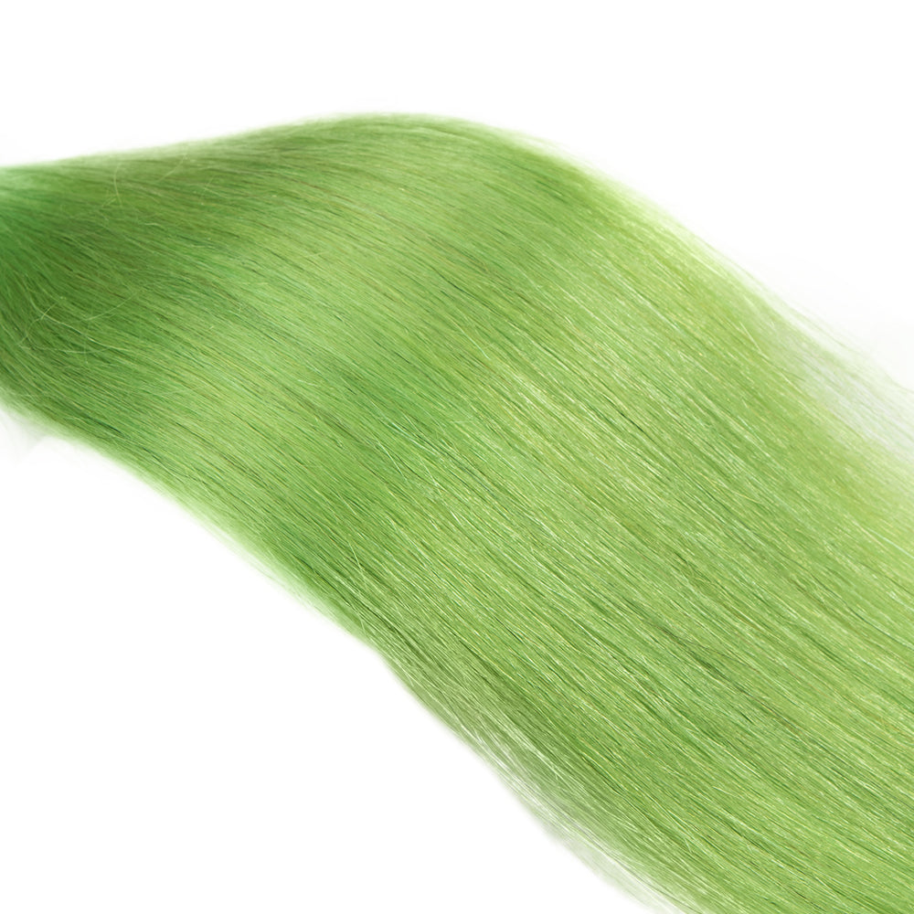 Queen Remy Human Hair 3 Bundles Straight Hair Weave Biscay Green Color