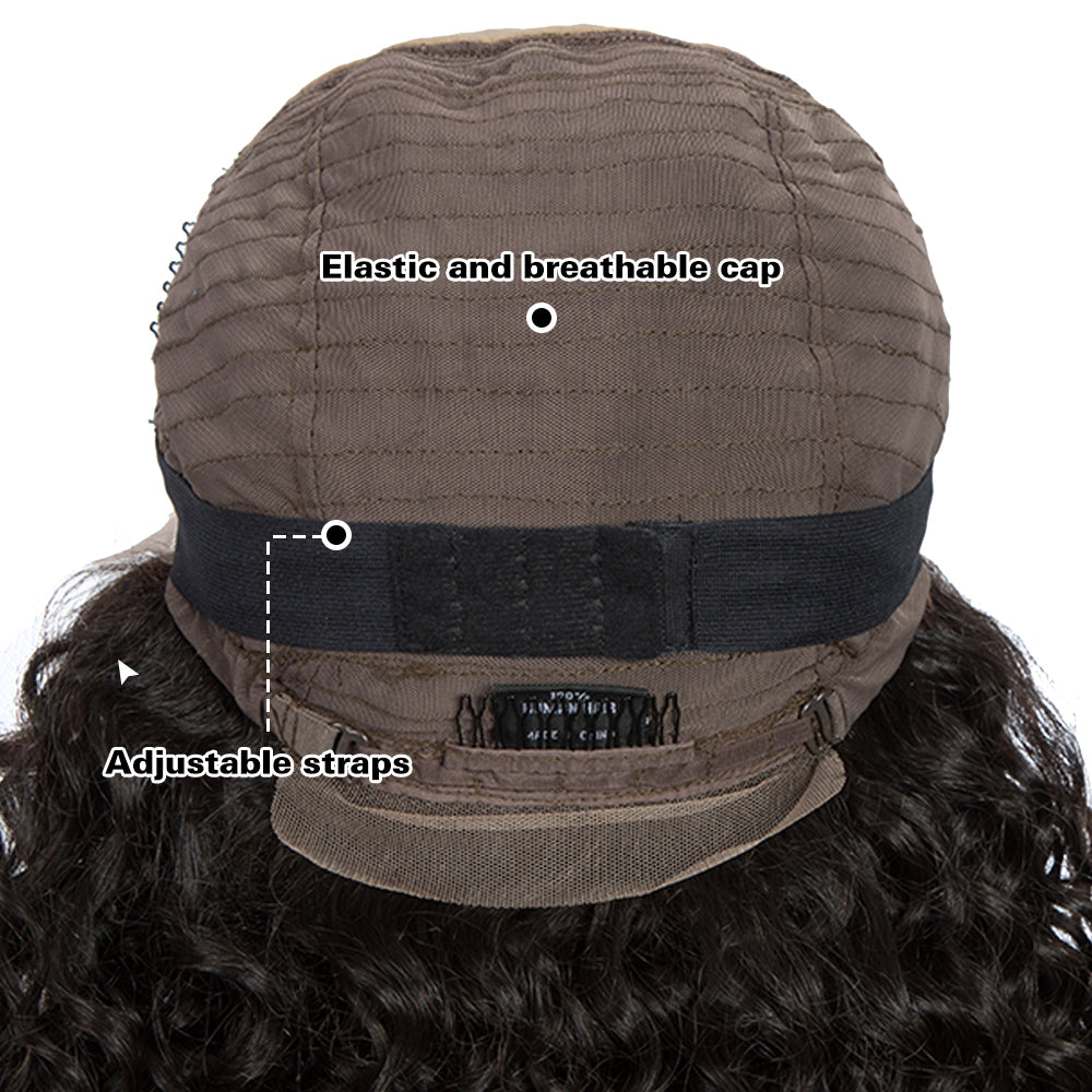 QVR Virgin Human Hair 13x6 Lace Frontal Human Hair Wigs Bleach Knots Deep Curly Wig Invisible Lace Frontal Wigs