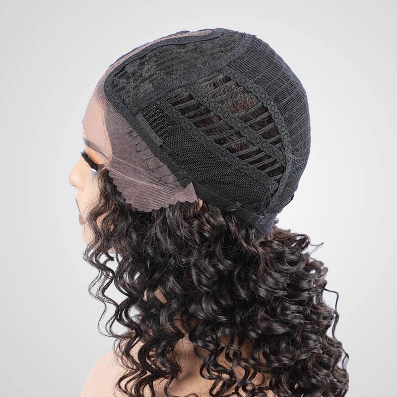 Flash Sale|Natural Black Deep Curl T Lace Wig