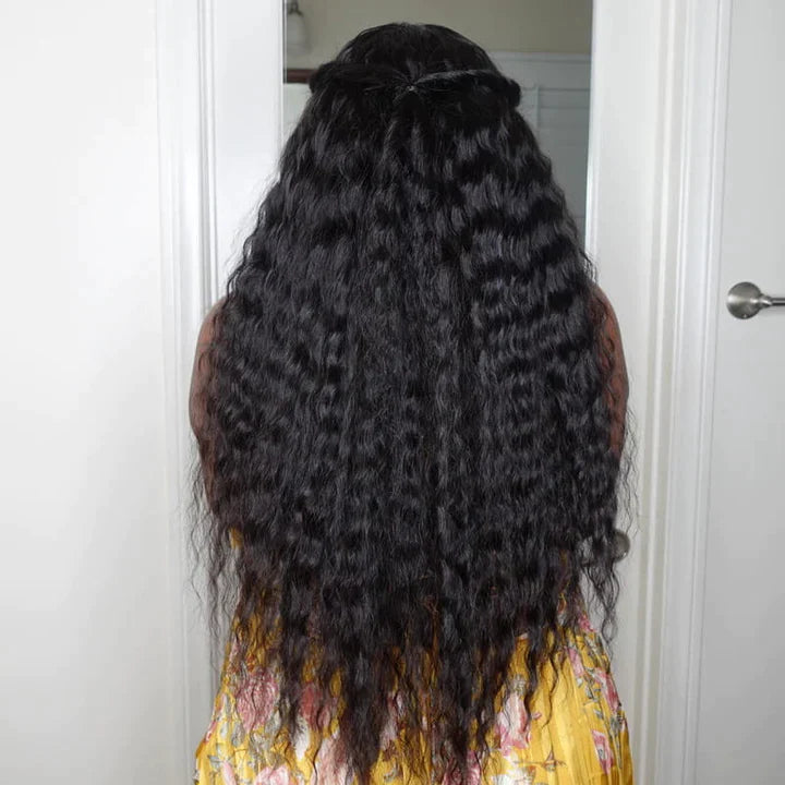 Flowy Bohemian Curls Wig Curly Glueless 5x5 Closure Lace Wig Pre-plucked Human Hair wigs