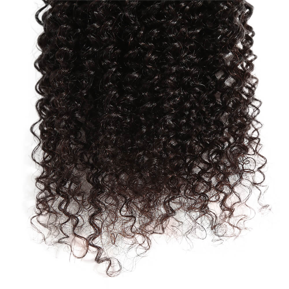 QVR Kinky Curly Human Hair Weaves 1 Bundle