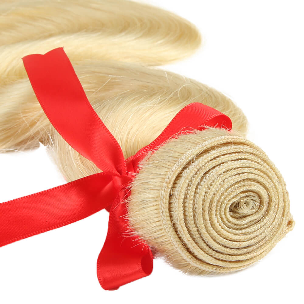 QVR Virgin Human Hair Body Wave Blonde Bundle 1pc
