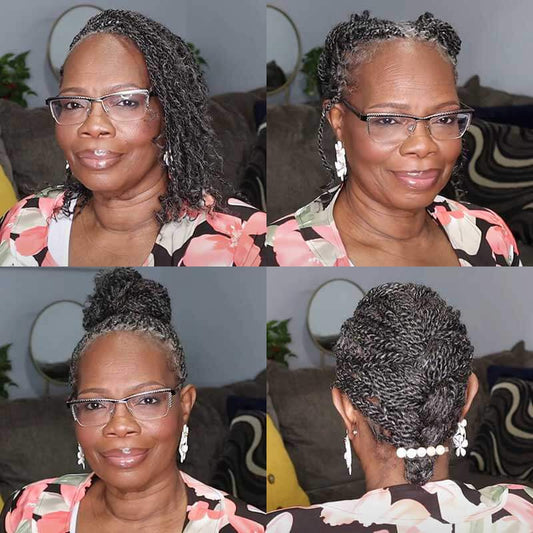 QVR Brazilian Salt Pepper Color Afro Kinky Bulk Human Hair For Braiding Dreadlock Hair