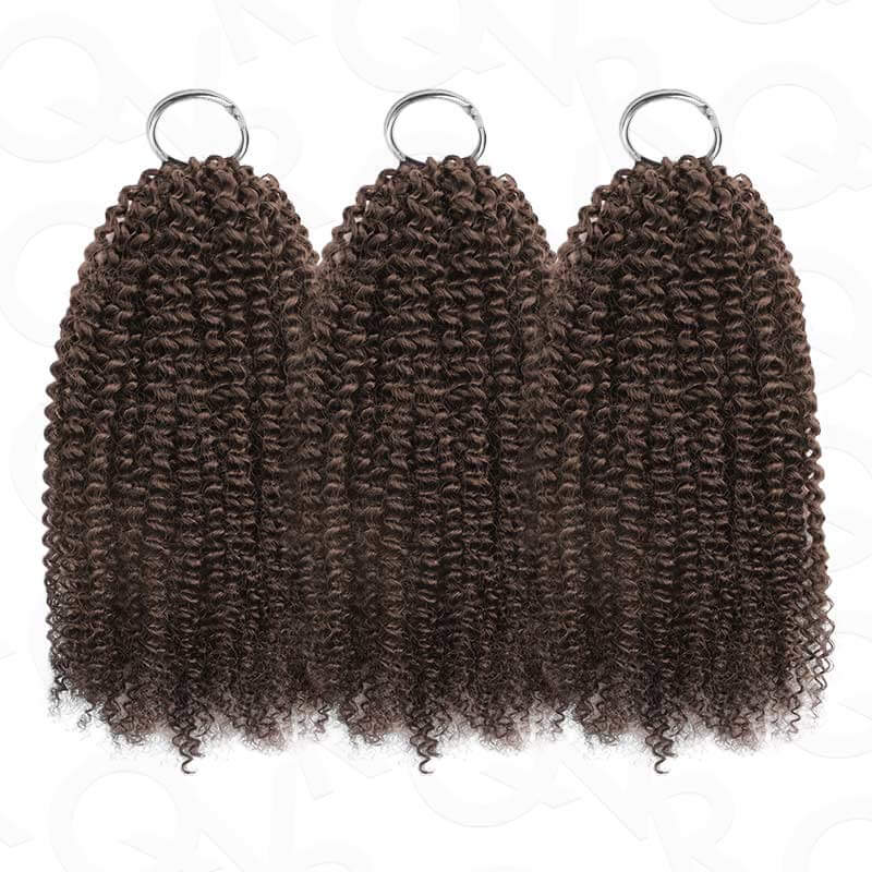 US Only|QVR #4 Afro Kinky Curly Feather Crochet Human Hair
