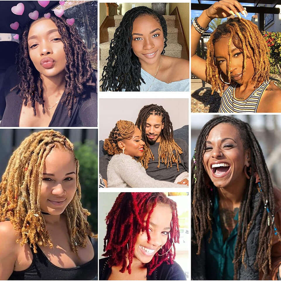 QVR Ombre T1B/Red Dreadlock Loc Extensions Virgin Human Hair Dreadlocks Braid