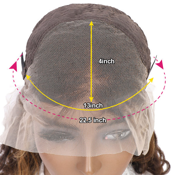 QVR Loose Deep Wigs Virgin Human Hair Brown Blonde Wig 13x4 Lace Front Wigs Highlights 30 Inch