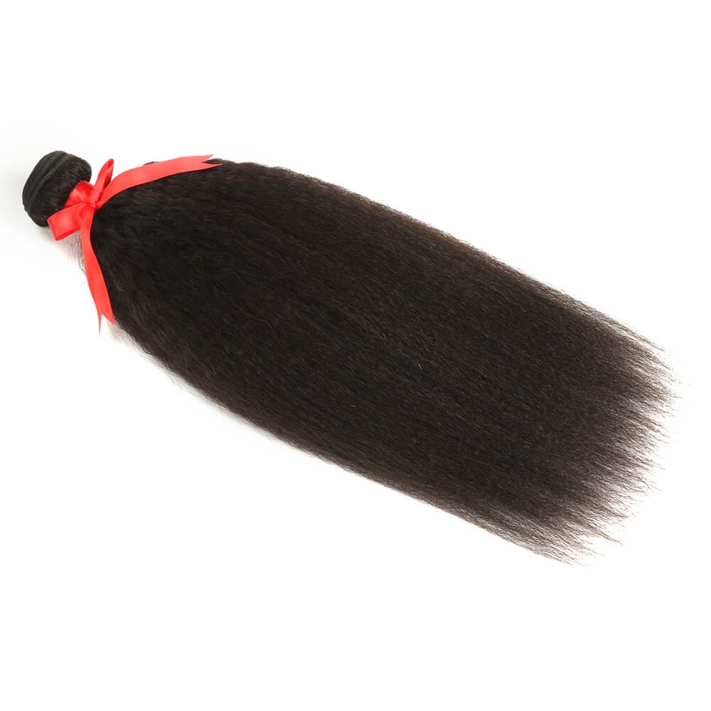 QVR Kinky Straight Human Hair Weaves 1 Bundle