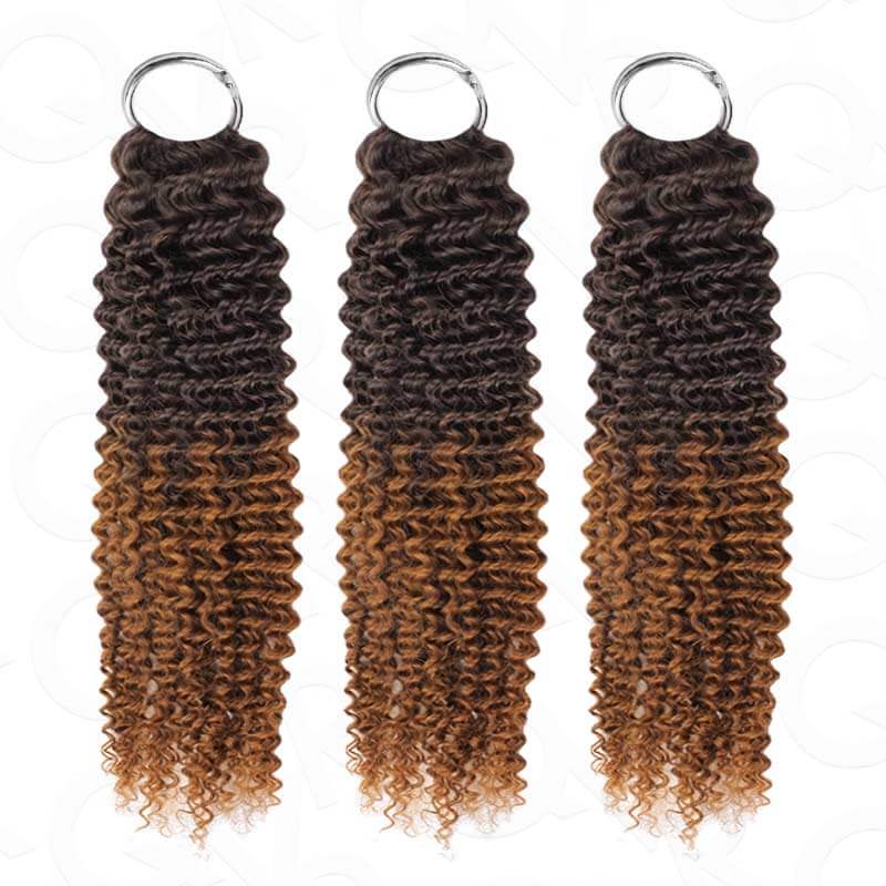 US Only|QVR #T2/30 Small Kinky Curly Feather Crochet Human Hair