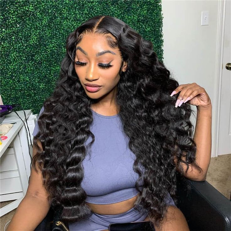 QVR Loose Deep Wave Wig 13x4 Lace Front Human Hair Wig For Women Natural Hairline With Baby Hair