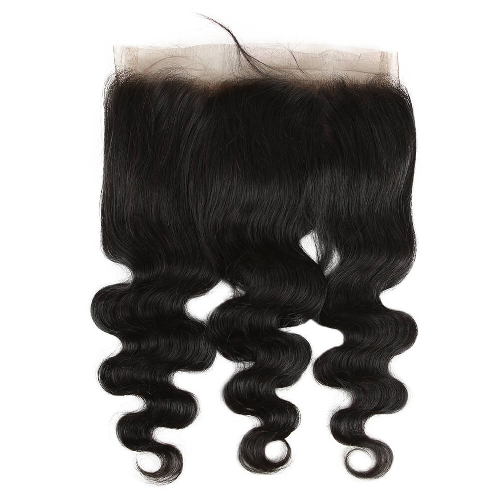 QVR Virgin Human Hair 360 Frontal Closure Body Wave Natural Color