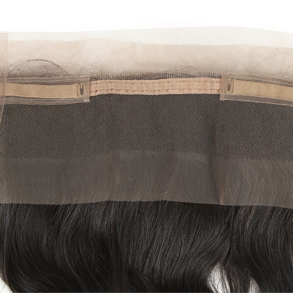QVR Virgin Human Hair 360 Frontal Closure Body Wave Natural Color