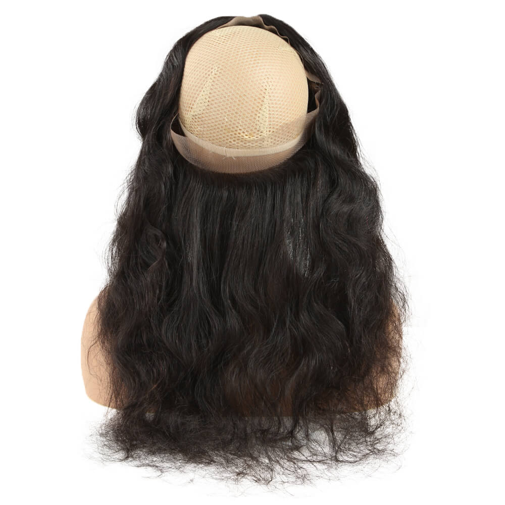 QVR Virgin Human Hair 360 Frontal Closure Body Wave Natural Color