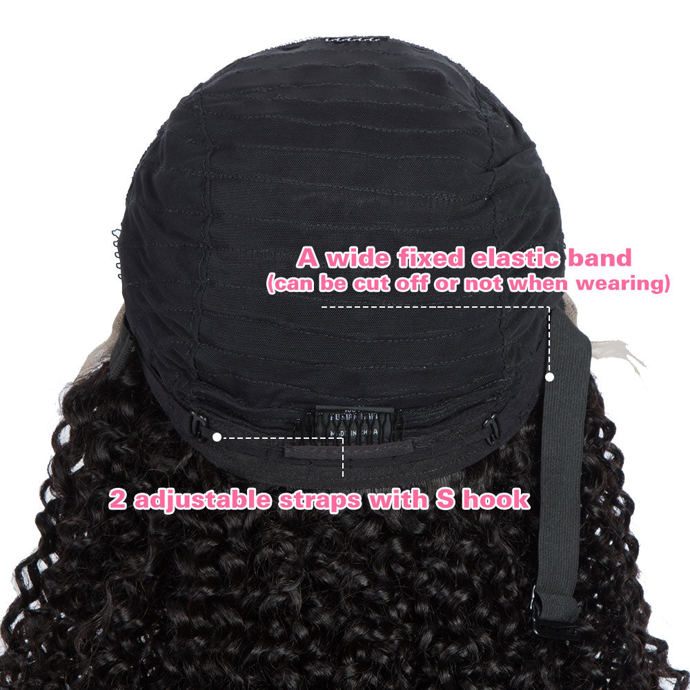 QVR Remy Human Hair 13*4 Lace Frontal Wigs Curly Wave Wig