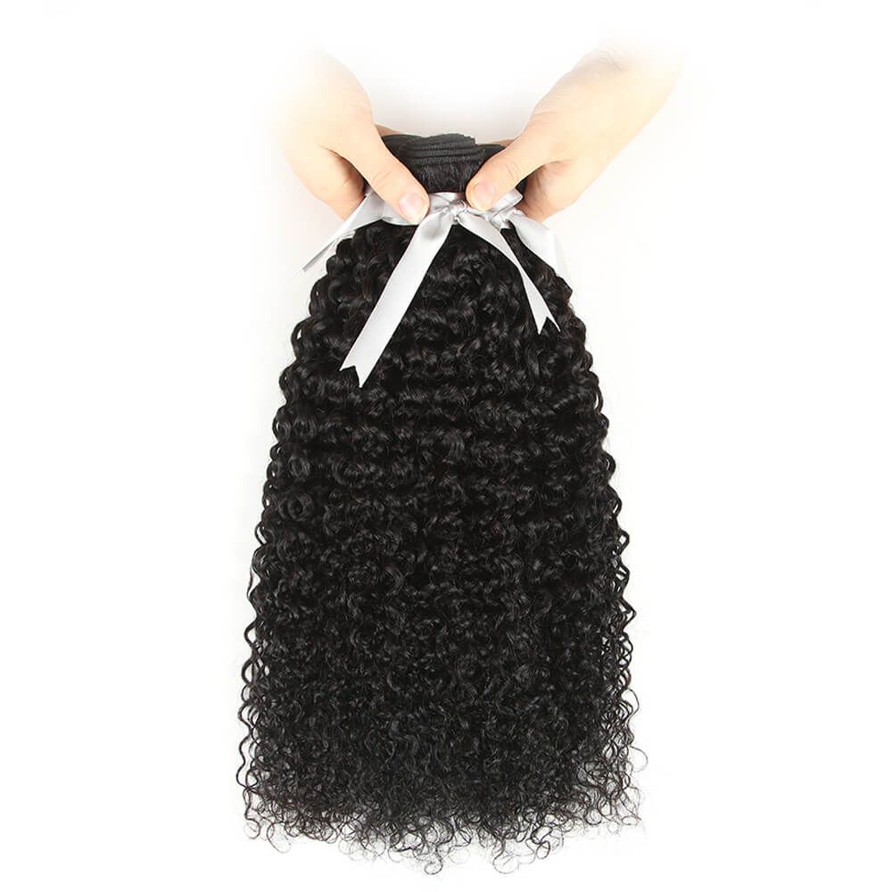 QVR Unprocessed Bohemian Curly Bundles Remy Human Hair 3pcs Natural Black