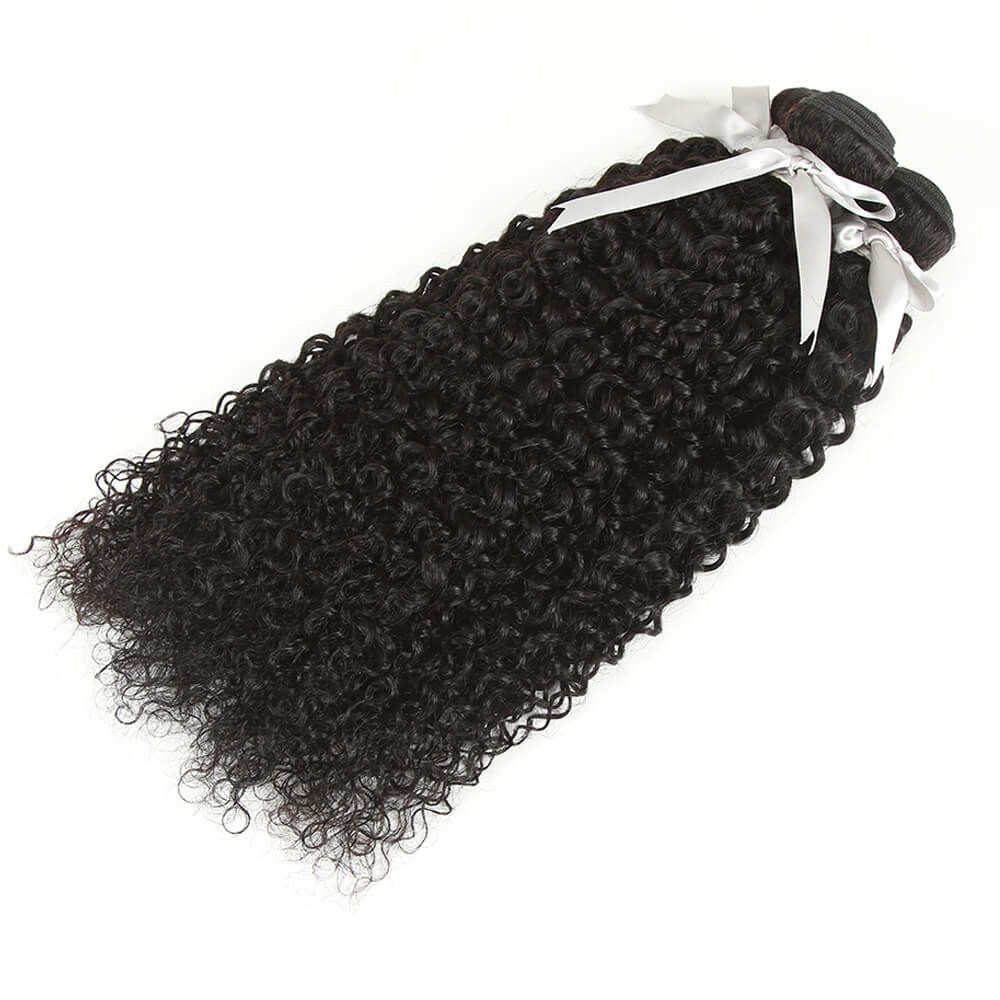 QVR Unprocessed Bohemian Curly Bundles Remy Human Hair 3pcs Natural Black