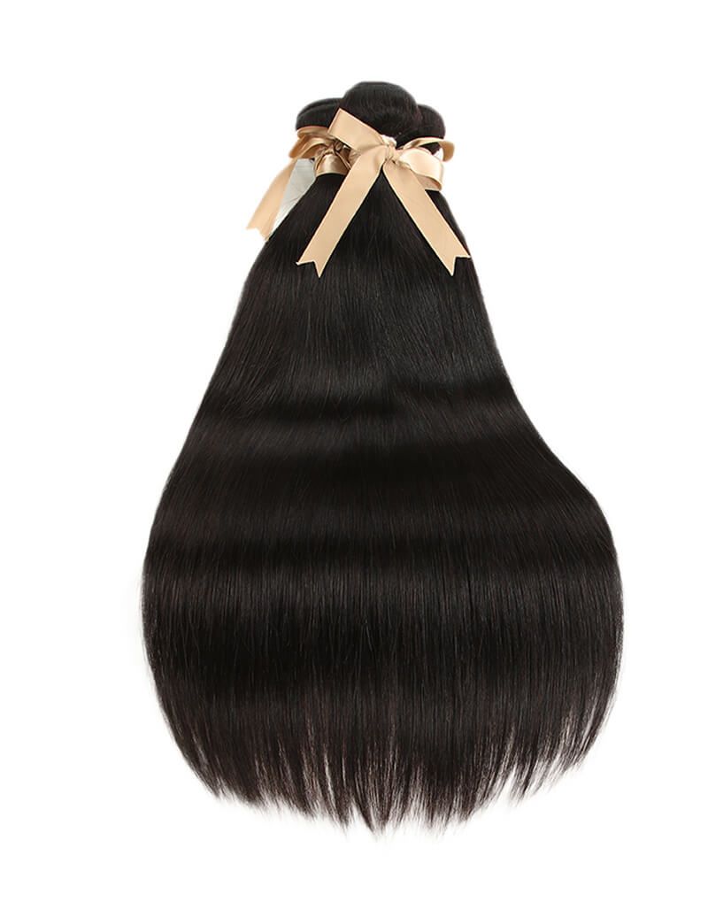 QVR Remy Human Hair 3 Bundles Straight Hair Natural Color