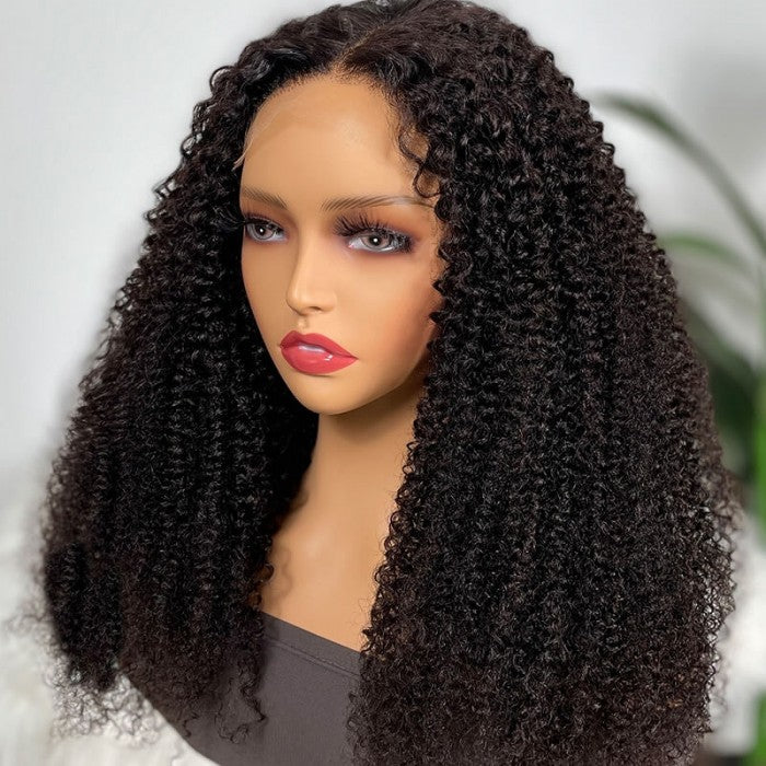 QVR Pre-plucked Undetectable 13x4/4x4/13x6 Transparent Lace Frontal Wig Kinky Curly Human Hair Wig