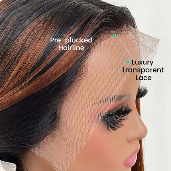 QVR Glueless Wig Highlight P1B/30 Body Wave 13x4 Lace Frontal Wigs Human Hair Wig For Black Women