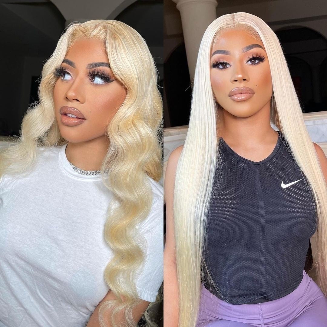 QVR Straight 613 Blonde Lace Part Wig Body Wave Wigs 13x4 Lace Frontal Human Hair Wigs