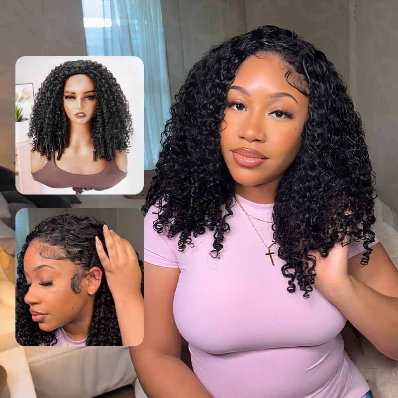 US Only|QVR #1B Burmese Curly Half Wig