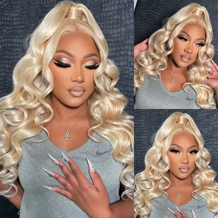 613 HD Lace Wig Blonde Body Wave Wig 4x4 Lace Closure Human Hair Wig