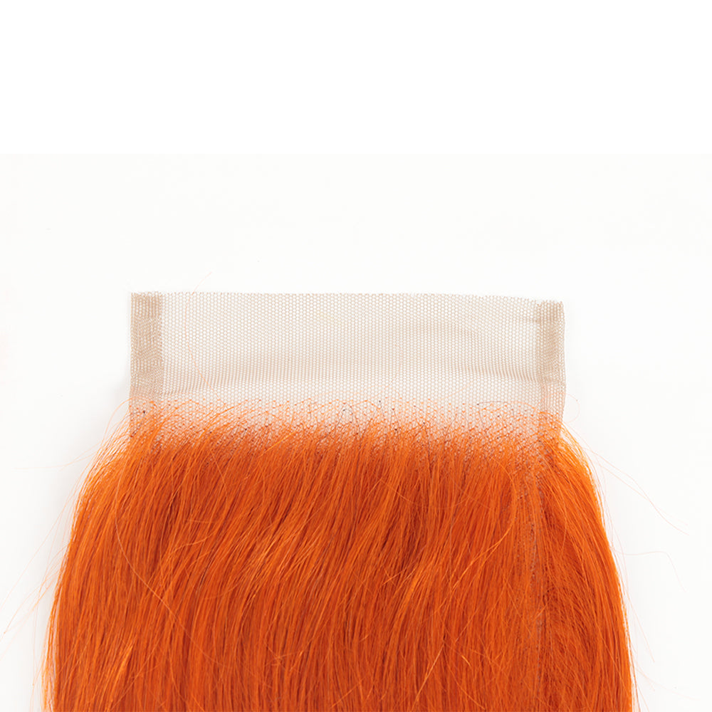 QVR Body Wave Hair Bundles With Closure Remy Human Hair 3 Bundles with Frontal Orange Ginger Color