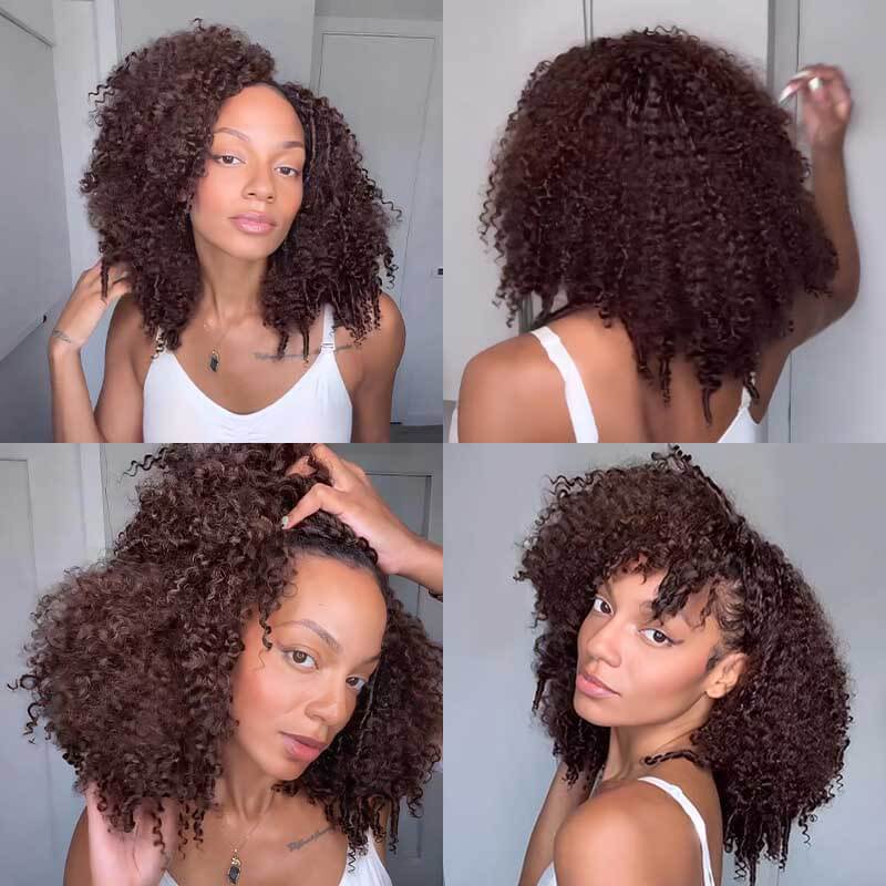 US Only|QVR #4 Small Kinky Curly Feather Crochet Human Hair