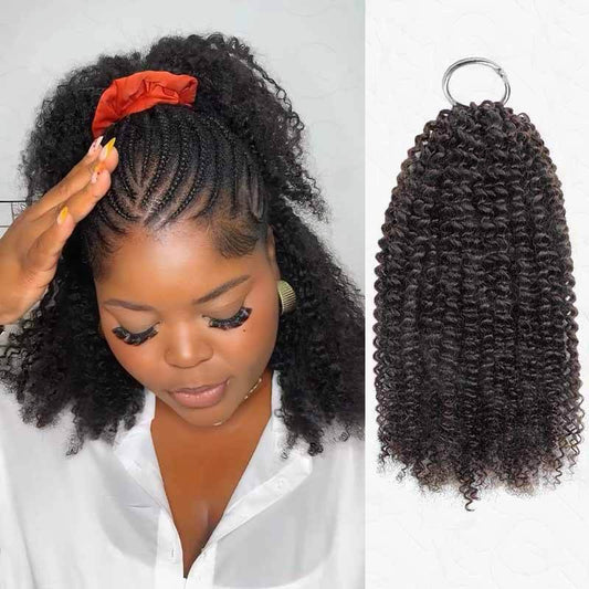 QVR Premium Chinese Hair Afro Kinky Curly Virgin Human Crochet Hair Natural Black Machine Made Feather Crochet Hairstyles
