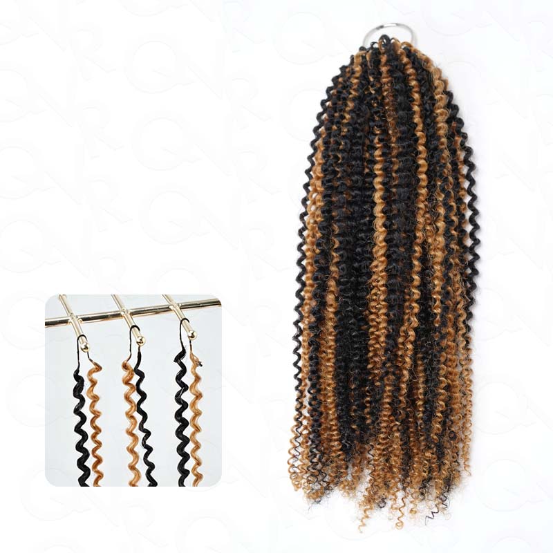 US Only|QVR #1B Afro Kinky Curly Feather Crochet Human Hair