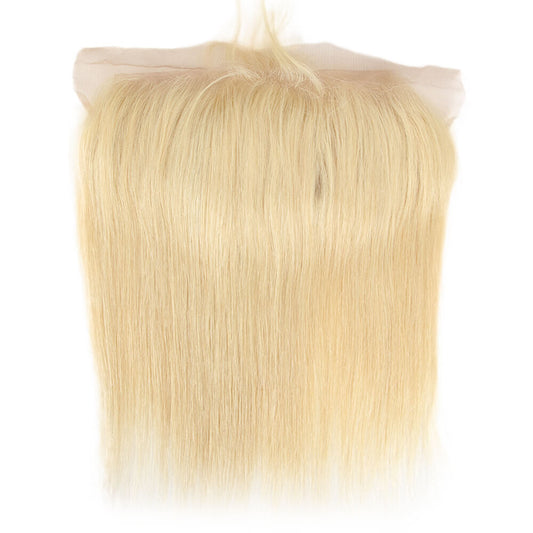 QVR Remy Human Hair 13*4 Blonde Straight Frontal Closure 613