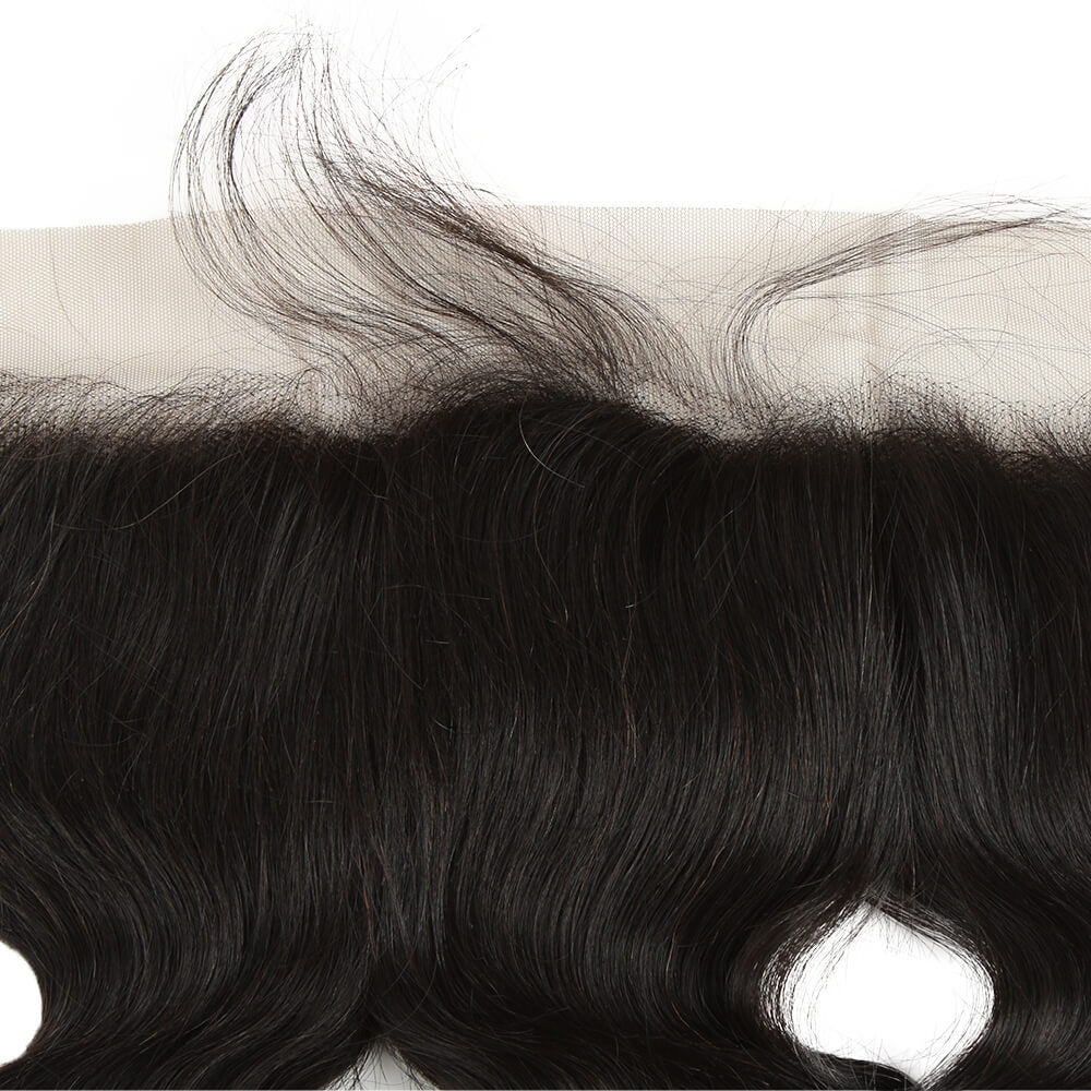 QVR Virgin Human Hair 13*4 Lace Frontal Body Wave Natural Color