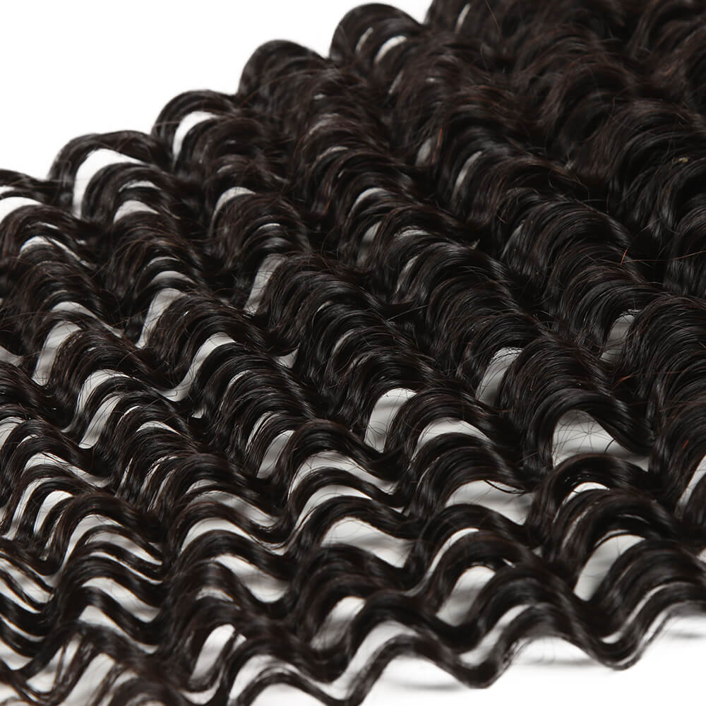 QVR Virgin Human Hair 13*4 Curly Lace Frontal Natural Color