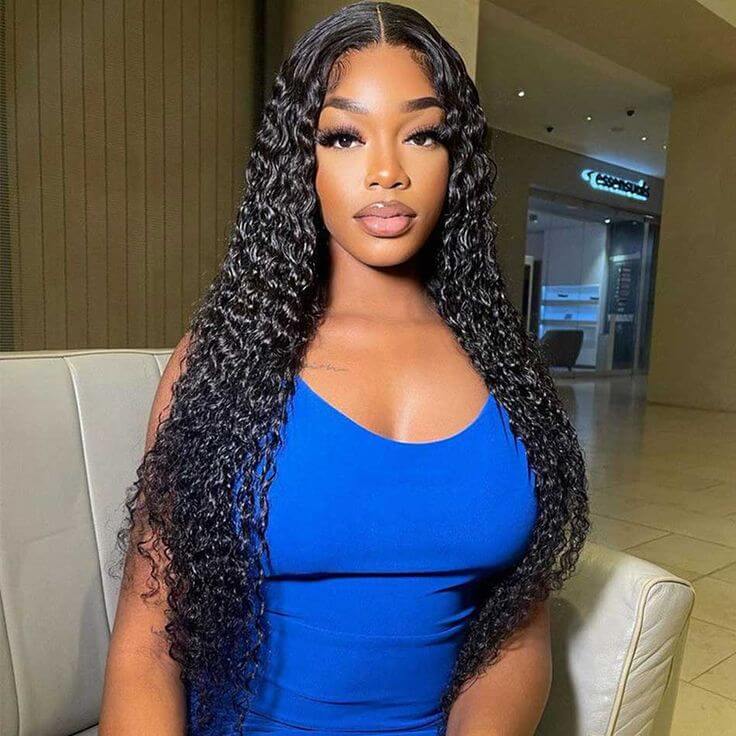 QVR Pre Plucked Long Curly Lace Front Wig High Quality Long Human Hair Wigs