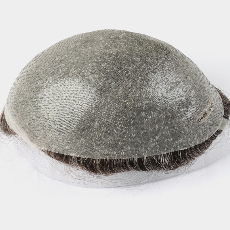Upgrade Mirage |0.04-0.06mm Full Super Thin Skin Single Knots Base | Toupee for Men | Celebrities Choice