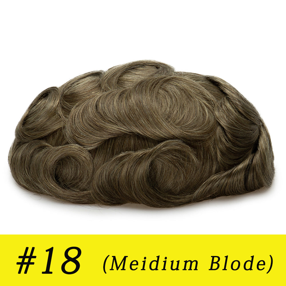 Upgrade Mirage |0.04-0.06mm Full Super Thin Skin Single Knots Base | Toupee for Men | Celebrities Choice