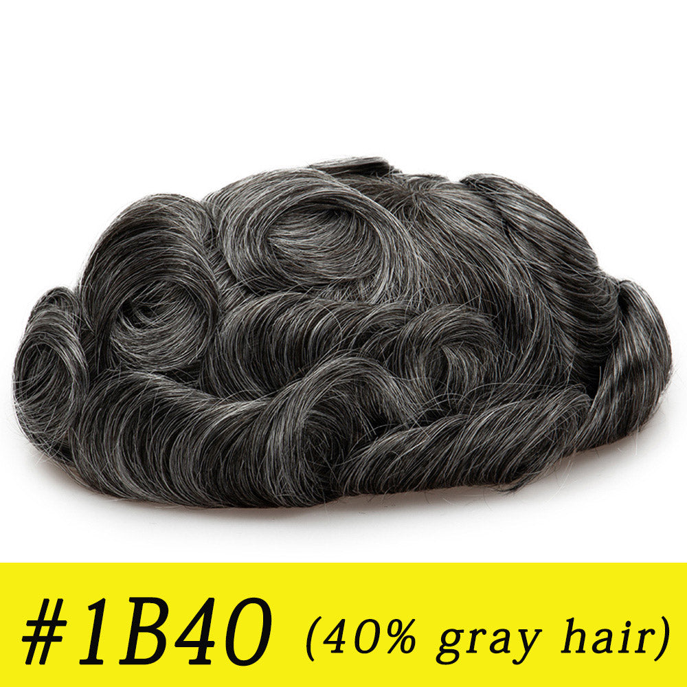 Upgrade Mirage |0.04-0.06mm Full Super Thin Skin Single Knots Base | Toupee for Men | Celebrities Choice