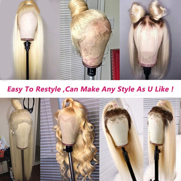 QVR Body Wave Lace Front Wigs 30 inch 1B/613 Blonde 13x4 Virgin Human Hair Wigs Ombre Color
