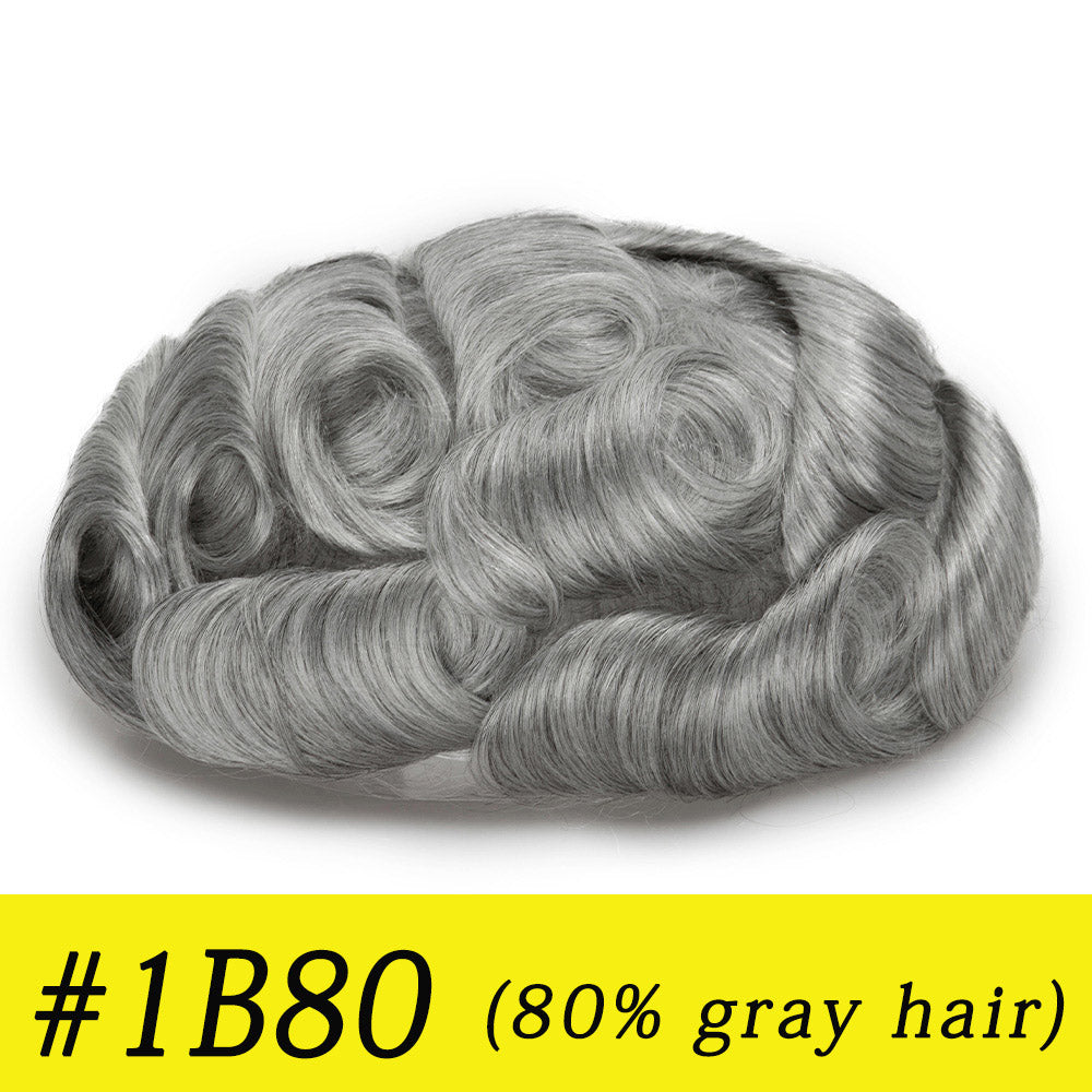 Upgrade Mirage |0.04-0.06mm Full Super Thin Skin Single Knots Base | Toupee for Men | Celebrities Choice