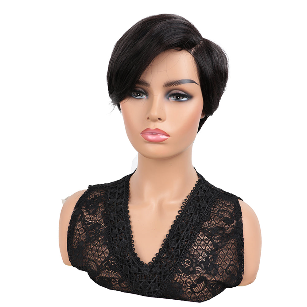 QVR Side Part Pixie Cut Short Wigs T Part Lace Wigs