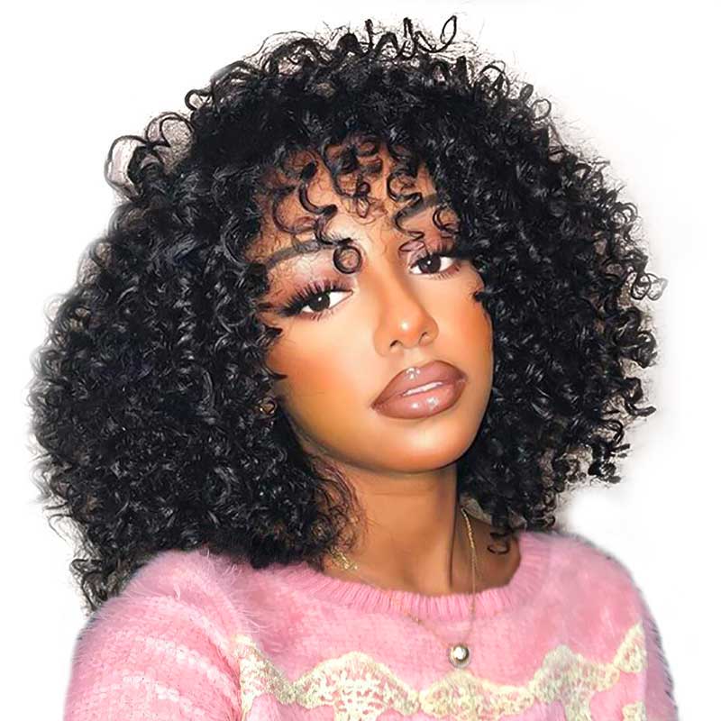 BOGO|Water Wave Short Pixie Bob Cut Wigs With Bangs
